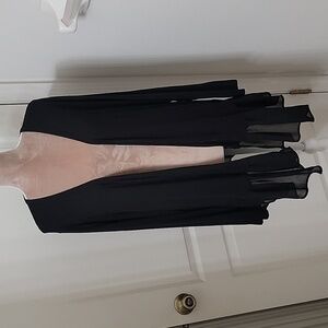 Kim & Cami, Size 2X, Black Open Cardigan with Sheer Ruffle Hem.  Excellent Cond.